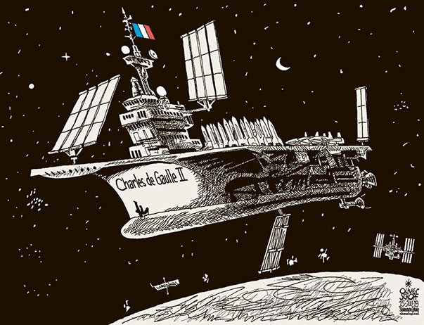  
Oliver Schopf, editorial cartoons from Austria, cartoonist from Austria, Austrian illustrations, illustrator from Austria, editorial cartoon
Europe EU eu European union france 2019 FRANCE MACRON SPACE UNIVERSE DEFENSE AIRCRAFT CARRIER CHARLES DE GAULLE SPACECRAFT FORCE DE FRAPPE


