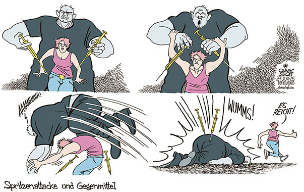 Oliver Schopf, politischer Karikaturist aus Österreich, politische Karikaturen aus Österreich, Karikatur Cartoon Illustrationen Politik Politiker Europa @oliverschopf.bsky.social 2025: FRANKREICH STRASSENFESTIVAL MUSIK FÊTE DE LA MUSIQUE SPRITZE ANGRIFF FRAU MANN DISKRIMINIERUNG GLEICHBERECHTIGUNG UNTERDRÜCKUNG SOCIAL MEDIA ANTITOXIN GEGENMITTEL 









 



