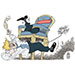 Oliver Schopf, editorial cartoons from Austria, cartoonist from Austria, Austrian illustrations, illustrator from Austria, editorial cartoon politics politician Europe, Cartoon Arts International, 2022: GREAT BRITAIN BORIS JOHNSON BOJO PRIME MINISTER NO CONFIDENCE VOTE PARTYGATE PANDEMIC CELEBRATION 
