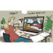 Oliver Schopf, editorial cartoons from Austria, cartoonist from Austria, Austrian illustrations, illustrator from Austria, editorial cartoon politics politician Europe, Cartoon Arts International, 2022: ENERGY HEATIN COST SAVE SAVING CORONA VIRUS AUTUMN FALL COLD TEA WINTER CLOTHES GARMENT SKYPE VIDEO CONFERENCE 
