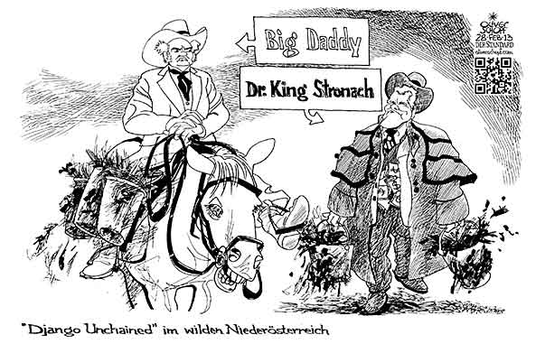  Oliver Schopf, politischer Karikaturist aus Österreich, politische Karikaturen, Illustrationen Archiv politische Karikatur Österreich: Landeshauptleute Niederösterreich 2012 NIEDEROESTERREICH NIEDEROESTERREICH WAHL PROELL ERWIN STRONACH FRANK DJANKO UNCHAINED BIG DADDY DR. KING SCHULTZ SCHMUTZKUEBEL WESTERN FILM
