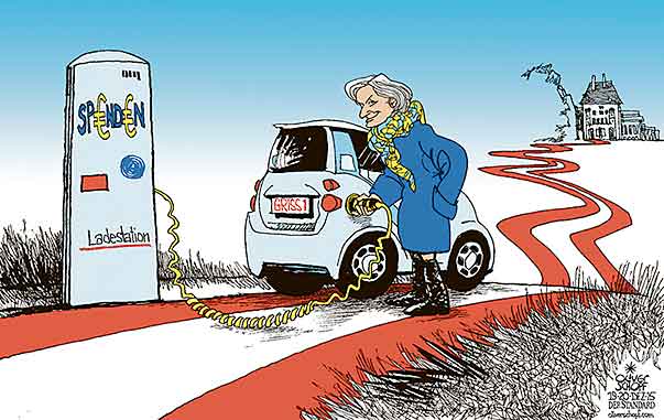 Oliver Schopf, politischer Karikaturist aus Österreich, politische Karikaturen aus Österreich, Karikatur Cartoon Illustrationen Politik Politiker Österreich 2015 : IRMGARD GRISS KANDIDATUR BUNDESPRÄSIDENTWAHL 2016 HOFBURG SPENDEN E-AUTO LADESTATION GELD ENERGIE STROM ROT WEISS ROT





