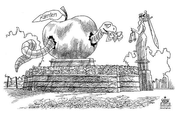 Oliver Schopf, politischer Karikaturist aus Österreich, politische Karikaturen aus Österreich, Karikatur, Illustrationen Politik Politiker Österreich 2012 KAERNTEN KLAGENFURT LINDWURM KORRUPTION MARTINZ BIRNBACHER JUSTIZ JUSTITIA APFEL WURM


 



    





























 








 
  
