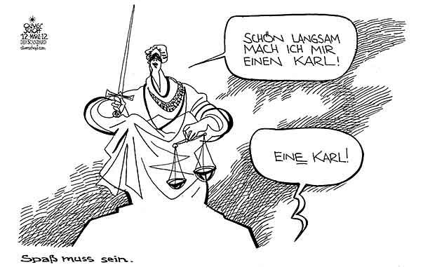  Oliver Schopf, politischer Karikaturist aus Österreich, politische Karikaturen, Illustrationen Archiv politische Karikatur Österreich Justiz 2012 JUSTITIA BEATRIX KARL JUSTIZ STRAFPROZESSORDNUNG KORRUPTION ANFUETTERUNG 


  