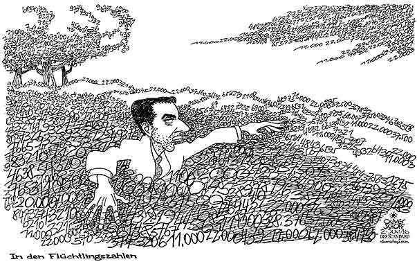  Oliver Schopf, politischer Karikaturist aus Österreich, politische Karikaturen, Illustrationen Archiv politische Karikatur Asylrecht Migration in Österreich  2016 BUNDESKANZLER CHRISTIAN KERN FLÜCHTLINGSZAHLEN ASYLANTEN OBERGRENZE RICHTWERT NOTSTANDSVERORDNUNG ZÄHLEN SCHWIMMEN 







