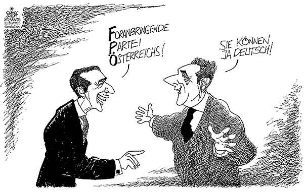 Oliver Schopf, politischer Karikaturist aus Österreich, politische Karikaturen aus Österreich, Karikatur Cartoon Illustrationen Politik Politiker Österreich 2016 : SPÖ FPÖ ÖFFNUNG ANNÄHERUNG VORANBRINGEN PARTEI CHRISTIAN KERN HC STRACHE DEUTSCH KÖNNEN SPRACHE 







