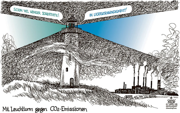  Oliver Schopf, politischer Karikaturist aus Österreich, politische Karikaturen, Illustrationen Archiv politische Karikatur Österreich: Klima und Umwelt 2018 KLIMASTRATEGIE LEUCHTURM PROJEKTE SCHADSTOFFE CO2 EMISSIONEN INDUSTRIE VERKEHR ENERGIE