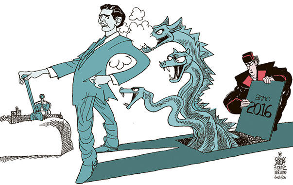 Oliver Schopf, politischer Karikaturist aus Österreich, politische Karikaturen aus Österreich, Karikatur Cartoon Illustrationen Politik Politiker Österreich 2021: REGIERUNGSKRISE ÖVP DIE GRÜNEN WKStA KORRUPTION ERMITTLUNGEN INSERATE UMFRAGEN MEDIEN CHATS UNSCHULDSVERMUTUNG SEBASTIAN KURZ KÖNIG SCHATTEN VERGANGENHEIT HAUSDURCHSUCHUNG UNGEHEUER  
