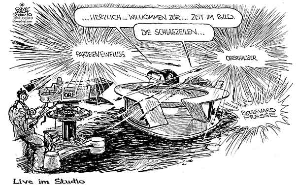 Oliver Schopf, politischer Karikaturist aus Österreich, politische Karikaturen aus Österreich, Karikatur, Illustrationen Politik Politiker Österreich 2010: orf zib studio fernsehen nachrichten oberhauser 









 
  