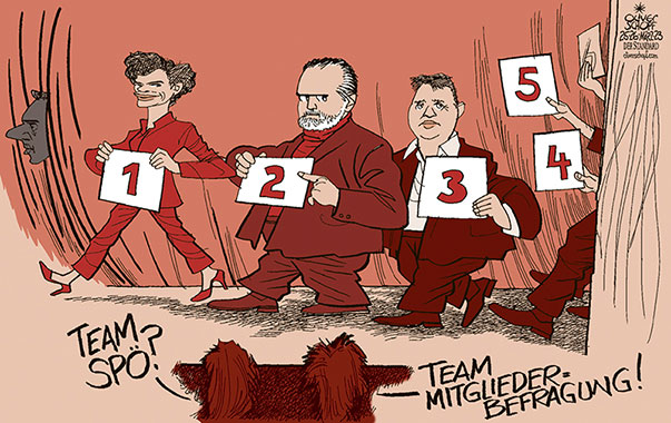 Oliver Schopf, politischer Karikaturist aus Österreich, politische Karikaturen aus Österreich, Karikatur Cartoon Illustrationen Politik Politiker Österreich 2023: SPÖ TEAM MITGLIEDERBEFRAGUNG RENDI-WAGNER HANS PETER DOSKOZIL ANDREAS BABLER CHRISTIAN KERN SCHÖNHEITSWETTBEWERB BÜHNE VORHANG PARTEIVORSITZ KANDIDATEN





