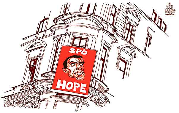  Oliver Schopf, politischer Karikaturist aus Österreich, politische Karikaturen, Illustrationen Archiv politische Karikatur Österreich 2016 SPÖ PARTEI ZENTRALE LÖWELSTRASSE CHRISTIAN KERN BUNDESKANZLER OBAMA HOPE POSTER LOGO  





