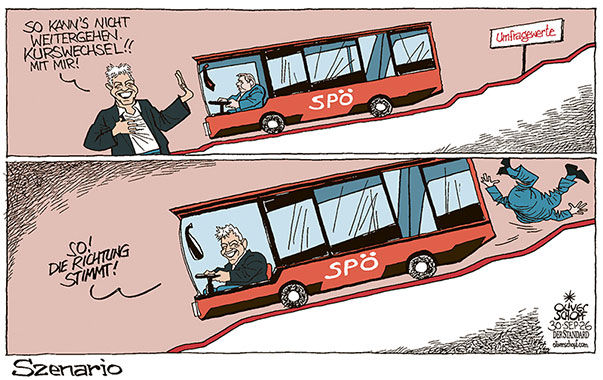 Oliver Schopf, politischer Karikaturist aus Österreich, politische Karikaturen aus Österreich, Karikatur Cartoon Illustrationen Politik Politiker Österreich Cartoon Movement, @oliverschopf.bsky.social 2026: SPÖ PARTEIVORSITZ UMFRAGEN UMFRAGETIEF PARTEIVORSITZ GERHARD ZEILER BABLER KURSWECHSEL BUS CHAUFFEUR STURZ GEGENKANDIDATUR DIE RICHTUNG STIMMT



















































