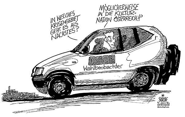  Oliver Schopf, politischer Karikaturist aus Österreich, politische Karikaturen, Illustrationen Archiv politische Karikatur Österreich Bundespräsident   2016 BUNDESPRÄSIDENTENWAHL 2016 STICHWAHL 2 WAHLBEOBACHTER OSZE KRISENGEBIET KULTURNATION MANIPULATION VFGH  
