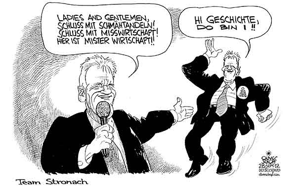  Oliver Schopf, politischer Karikaturist aus Österreich, politische Karikaturen, Illustrationen Archiv politische Karikatur Österreich  Parteien Team Stronach 2012 STRONACH FRANK ORF ZIB 2 STUDIO GAST MODERATOR NACHRICHTEN PARTEI GRUENDUNG 
