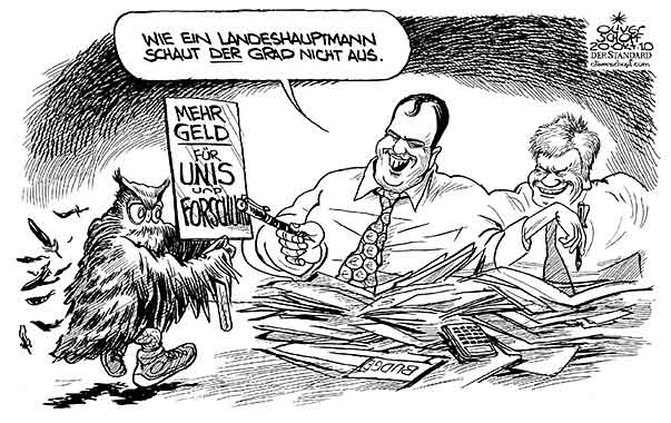 Oliver Schopf, politischer Karikaturist aus Österreich, politische Karikaturen aus Österreich, Karikatur, Illustrationen Politik Politiker Österreich 2010: budget uni bildung forschung protest faymann proell 








 
  