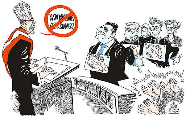  Oliver Schopf, politischer Karikaturist aus Österreich, politische Karikaturen, Illustrationen Archiv politische Karikatur Österreich Bundespräsident Alexander Van der Bellen 2016 BUNDESPRÄSIDENT ANGELOBUNG PARLAMENT VAN DER BELLEN FPÖ HC STRACHE NATIONALISMUS KLEINSTAATEREI APPLAUS KLATSCHEN FACEBOOK UNLIKE 



