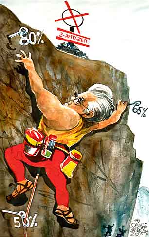  
Oliver Schopf, editorial cartoons from Austria, cartoonist from Austria, Austrian illustrations, illustrator from Austria, editorial cartoon
Europe austria 2010 presidential elections heinz fischer mountain climbing vote


