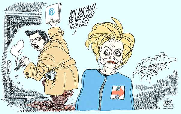  Oliver Schopf, politischer Karikaturist aus Österreich, politische Karikaturen, Illustrationen Archiv politische Karikatur Welt USA Präsidentenwahl 2016 USA PRÄSIDENTENWAHL 2016 USA PRÄSIDENTENWAHLEN 2016 HILLARY CLINTON FBI E-MAIL AFFÄRE COMEY INSPECTOR COLUMBO PETER FALK FRAGE

