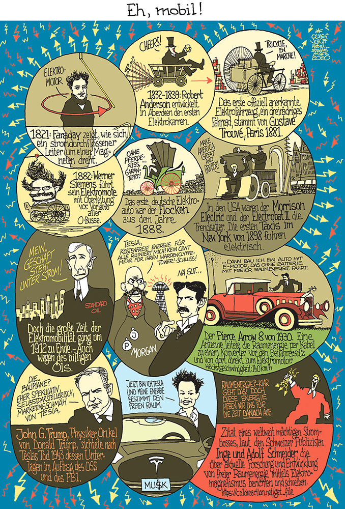 Oliver Schopf, politischer Karikaturist aus Österreich, politische Karikaturen aus Österreich, Karikatur Cartoon Illustrationen Politik Politiker international 2020 : DER STANDARD NEBELSPALTER RONDO MOBIL OLIVER SCHÖPFT ELEKTROMOBILITÄT E-MOBIL NIKOLA TESLA FARADY ROBERT ANDERSON WERNER SIEMENS GUSTAVE TROUVÉ FLOCKEN MORRISON ELECTRIC ELECTROBAT ROCKEFELLER STANDARD OIL J P MORGAN PIERCE ARROW 8 JOHN G: TRUMP FBI OSS HITEL NEW YORKER ELONB MUSK RAUMENERGIE INGE SCHNEIDER ADOLF SCHNEIDER    
