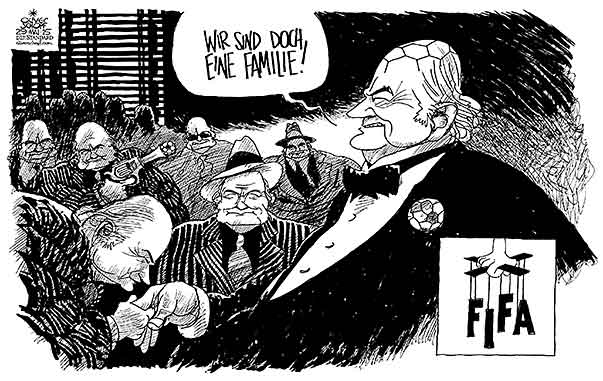 Oliver Schopf, politischer Karikaturist aus Österreich, politische Karikaturen, Illustrationen Archiv politische Karikatur Welt Sport FUSSBALL WM 2015 FIFA FUSSBALL SEPP BLATTER DER PATE FAMILIE KORRUPTION WIEDERWAHL MAFIA    



Reformklausur