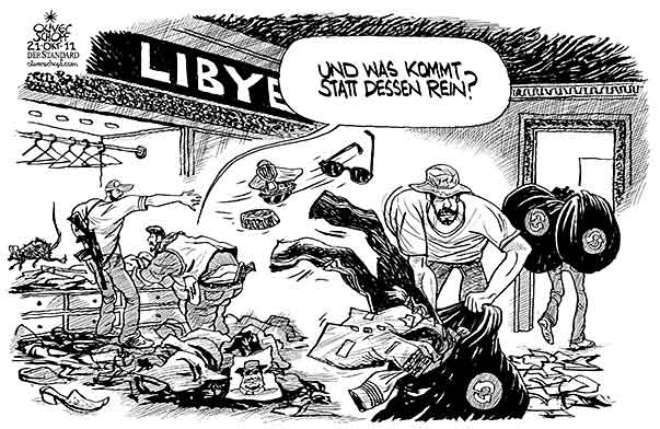  Oliver Schopf, politischer Karikaturist aus Österreich, politische Karikaturen, Illustrationen Archiv politische Karikatur Welt Naher Osten
2011 LIBYEN GADDAFI TOT KLEIDER GARDEROBE KLEIDERSCHRANK ENTSORGEN ARABISCHER FRÜHLING 



