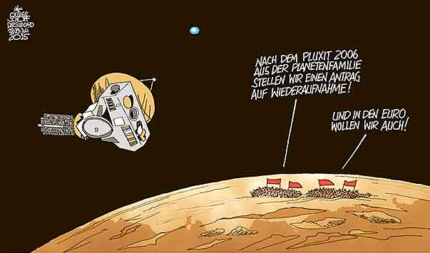  Oliver Schopf, politischer Karikaturist aus Österreich, politische Karikaturen, Illustrationen Archiv politische Karikatur Welt forschung und technik 
2015 PLUTO NEW HORIZONS BILDER PLANET ZWERGPLANET DATEN GREXIT EURO SONNENSYSTEM DEMONSTRATION   



