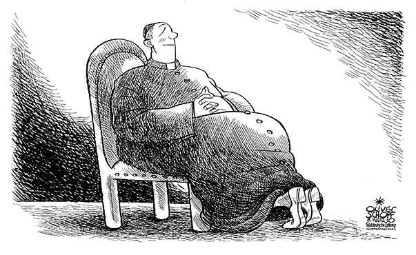 Oliver Schopf, politischer Karikaturist aus Österreich, politische Karikaturen aus Österreich, Karikatur Illustrationen Politik Politiker international 2010: katholische kirche priester missbrauch sex 


 