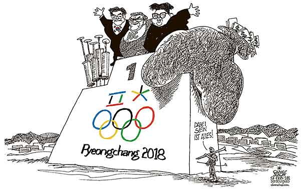  Oliver Schopf, politischer Karikaturist aus Österreich, politische Karikaturen, Illustrationen Archiv politische Karikatur Welt Sport 2018 OLYMPISCHE WINTERSPIELE SÜDKOREA PYEONGCHANG IOC THOMAS BACH KIM JONG UN DOPING GELD SPORTLER DABEI SEIN IST ALLES 


Reformklausur