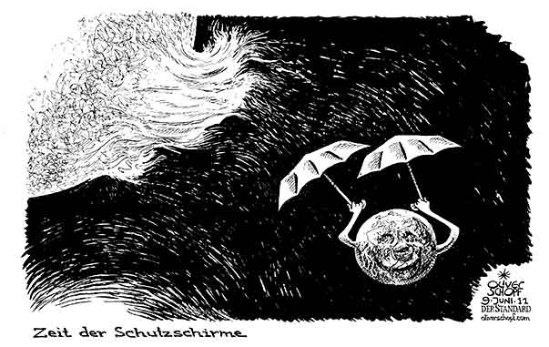Oliver Schopf, politischer Karikaturist aus Österreich, politische Karikaturen aus Österreich, Karikatur Illustrationen Politik Politiker international 2011 sonne eruption koronaler masseauswurf sonnensturm erde schutzschirm magnetfeld
 



















 