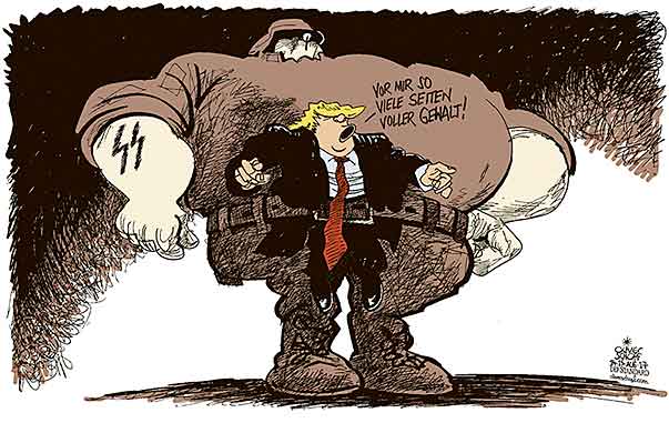  Oliver Schopf, politischer Karikaturist aus Österreich, politische Karikaturen, Illustrationen Archiv politische Karikatur Welt USA Donald Trump Präsident der Vereinigten Staaten von Amerika 2017 USA TRUMP CHARLOTTESVILLE RECHTSEXTREME KU KLUX KLAN ALT RIGHT GEWALT VERHARMLOSEN RASSISMUS WEISSE RASSE 




