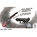 Oliver Schopf, politischer Karikaturist aus Österreich, politische Karikaturen aus Österreich, Karikatur Cartoon Illustrationen Politik Politiker international @oliverschopf.bsky.social 2025: GRAZ SCHULE BORG SCHÜLER AMOKLAUF WAFFEN SPRECHEN MISSBRAUCH GEBRAUCH SCHROTFLINTE GLOCK 
