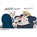 Oliver Schopf, editorial cartoons from Austria, cartoonist from Austria, Austrian illustrations, illustrator from Austria, editorial cartoon politics politician International, Cartoon Movement, @oliverschopf.bsky.social 2025: USA ISRAEL TRUMP NETANYAHU VISIT NOMINATION NOBEL PEACE PRIZE BEING FLATTERED STOMACH 

